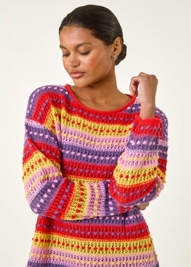 Roman Red Bobble Knit Stripe Jumper