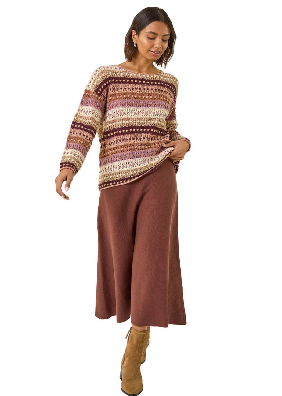 Roman Natural Bobble Knit Stripe Jumper