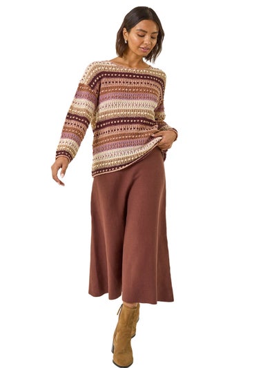 Roman Natural Bobble Knit Stripe Jumper