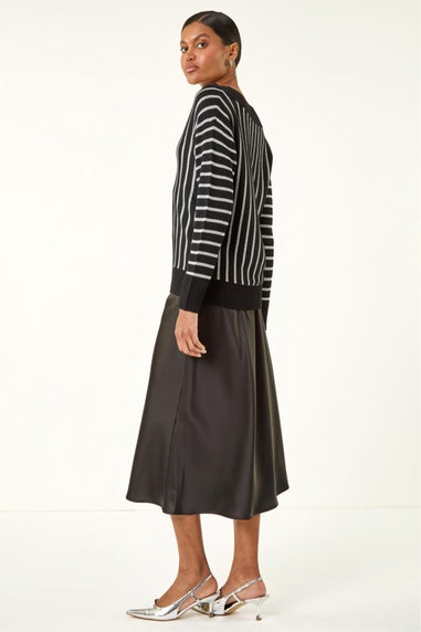 Roman Black Metallic Stripe Knit Jumper
