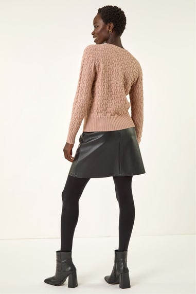 Roman Neutral Cable Knit Crew Jumper