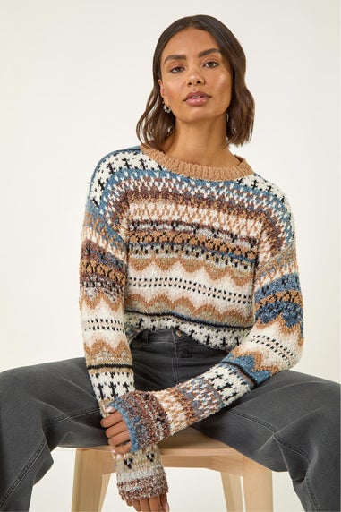 Roman Biscuit Jacquard Soft Knit Jumper
