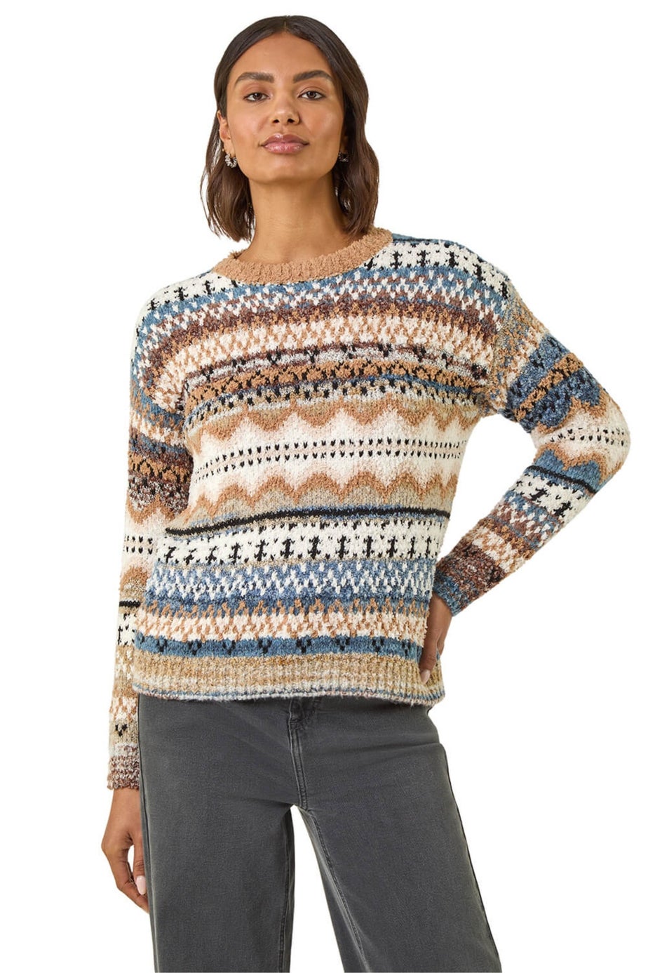 Roman Biscuit Jacquard Soft Knit Jumper