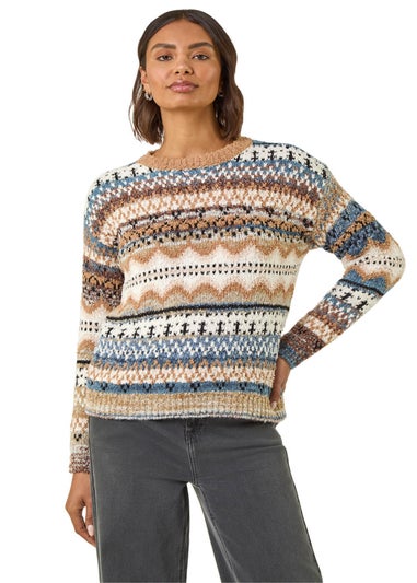 Roman Biscuit Jacquard Soft Knit Jumper
