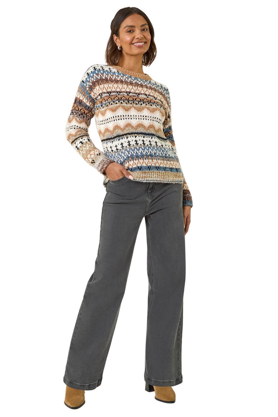 Roman Biscuit Jacquard Soft Knit Jumper