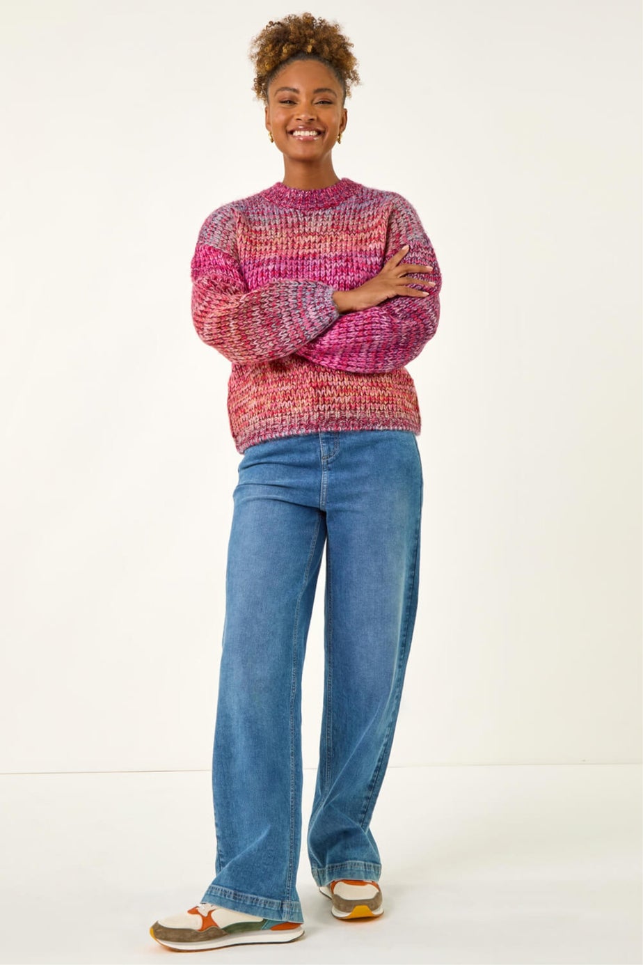 Roman Pink Metallic Ombre Knit Jumper