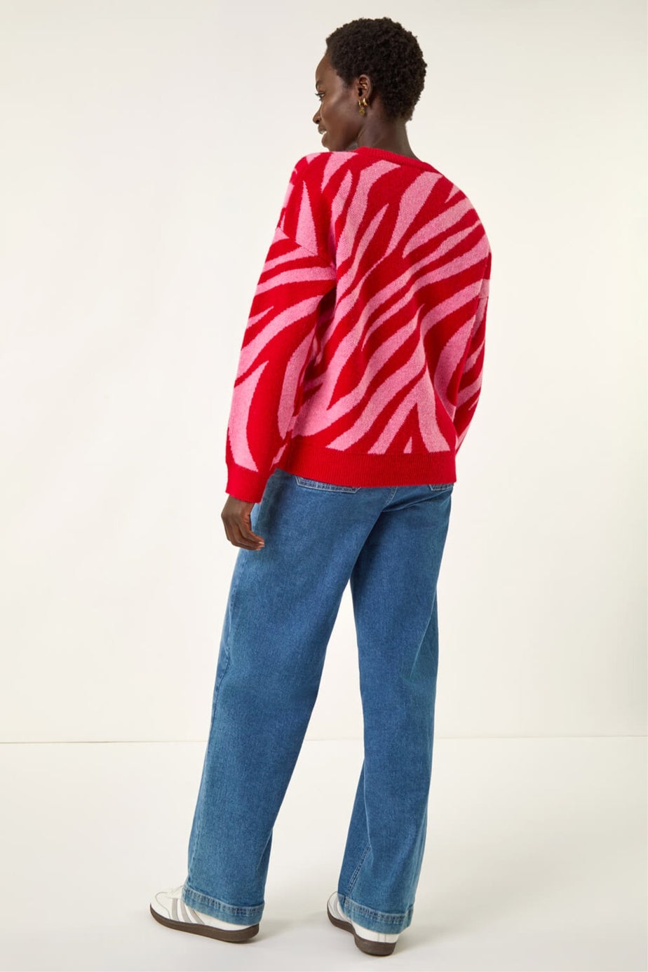 Roman Red Colour Block Knit Jumper