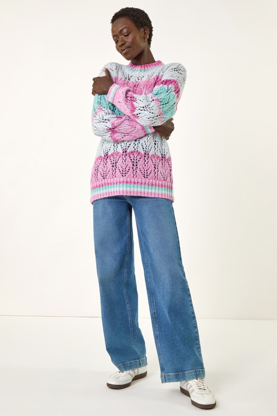 Roman Pink Ombre Stripe Knit Jumper