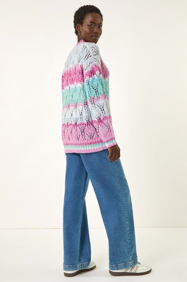 Roman Pink Ombre Stripe Knit Jumper