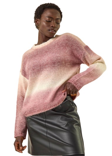 Roman Mauve Space Dye Stripe Knit Jumper