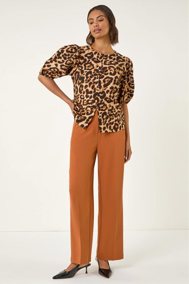 Roman Rust Wide Leg Stretch Trousers