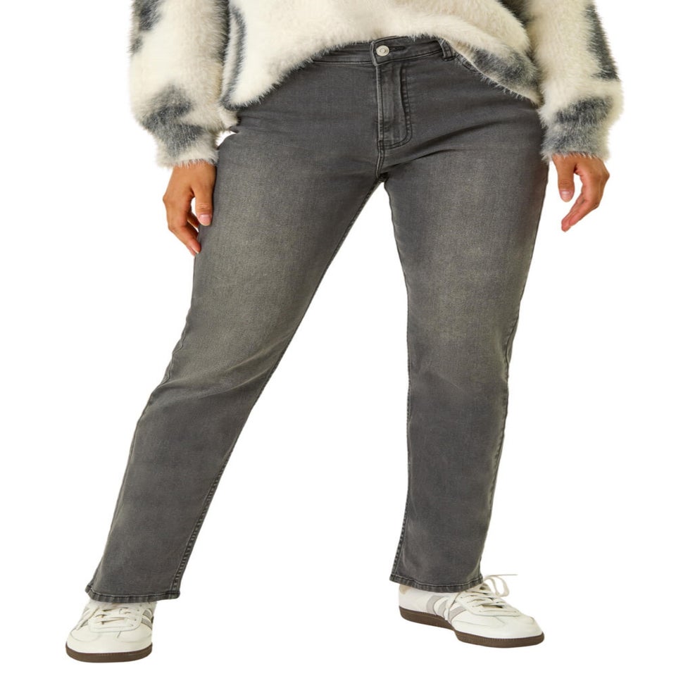 Roman Charcoal Slim Leg Stretch Mom Jeans