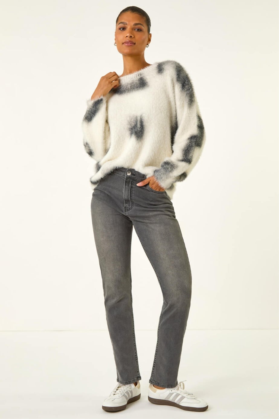 Roman Charcoal Slim Leg Stretch Mom Jeans