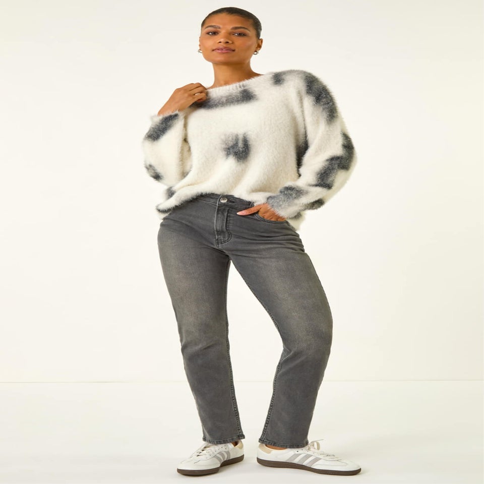 Roman Charcoal Slim Leg Stretch Mom Jeans