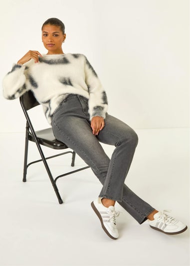 Roman Charcoal Slim Leg Stretch Mom Jeans