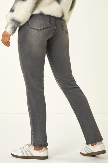 Roman Charcoal Slim Leg Stretch Mom Jeans