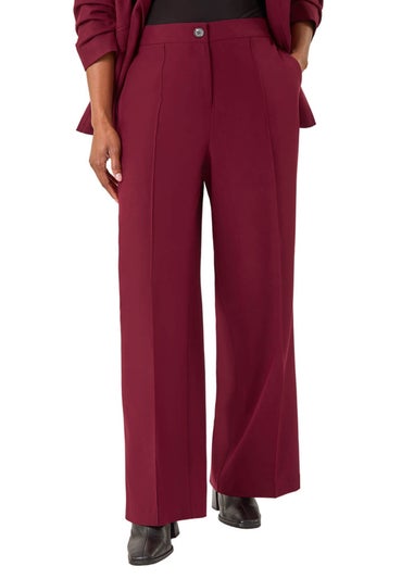 Roman Wine Wide Leg Relaxed Fit Trousers
