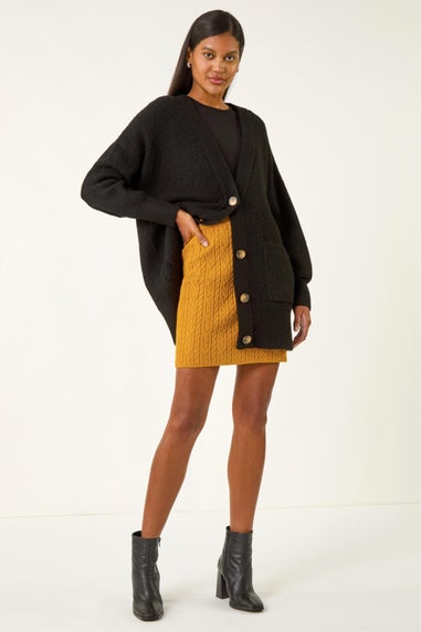 Roman Amber Cable Knitted Elastic Waist Skirt