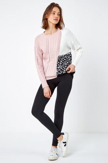 Roman Black Fleece Lined Leggings