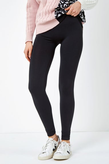 Roman Black Fleece Lined Leggings