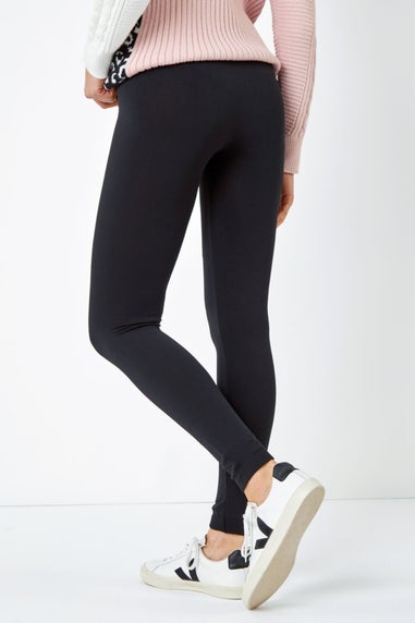 Roman Black Fleece Lined Leggings