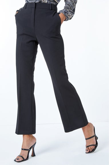 Roman Black Long Bootcut Stretch Trousers