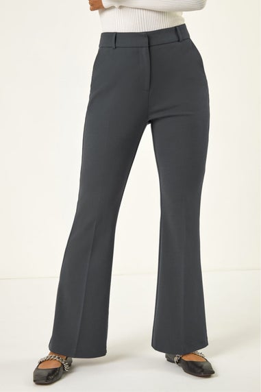 Roman Dark Grey Long Bootcut Stretch Trousers