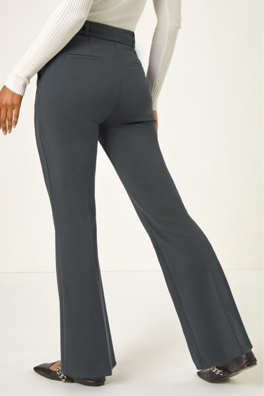 Roman Dark Grey Bootcut Crepe Stretch Trousers