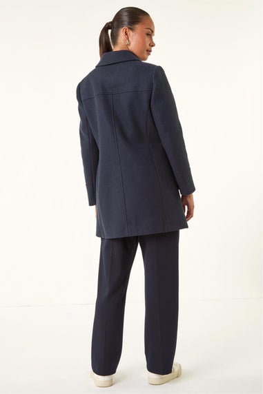 Roman Navy Petite Patch Pocket Duffle Coat