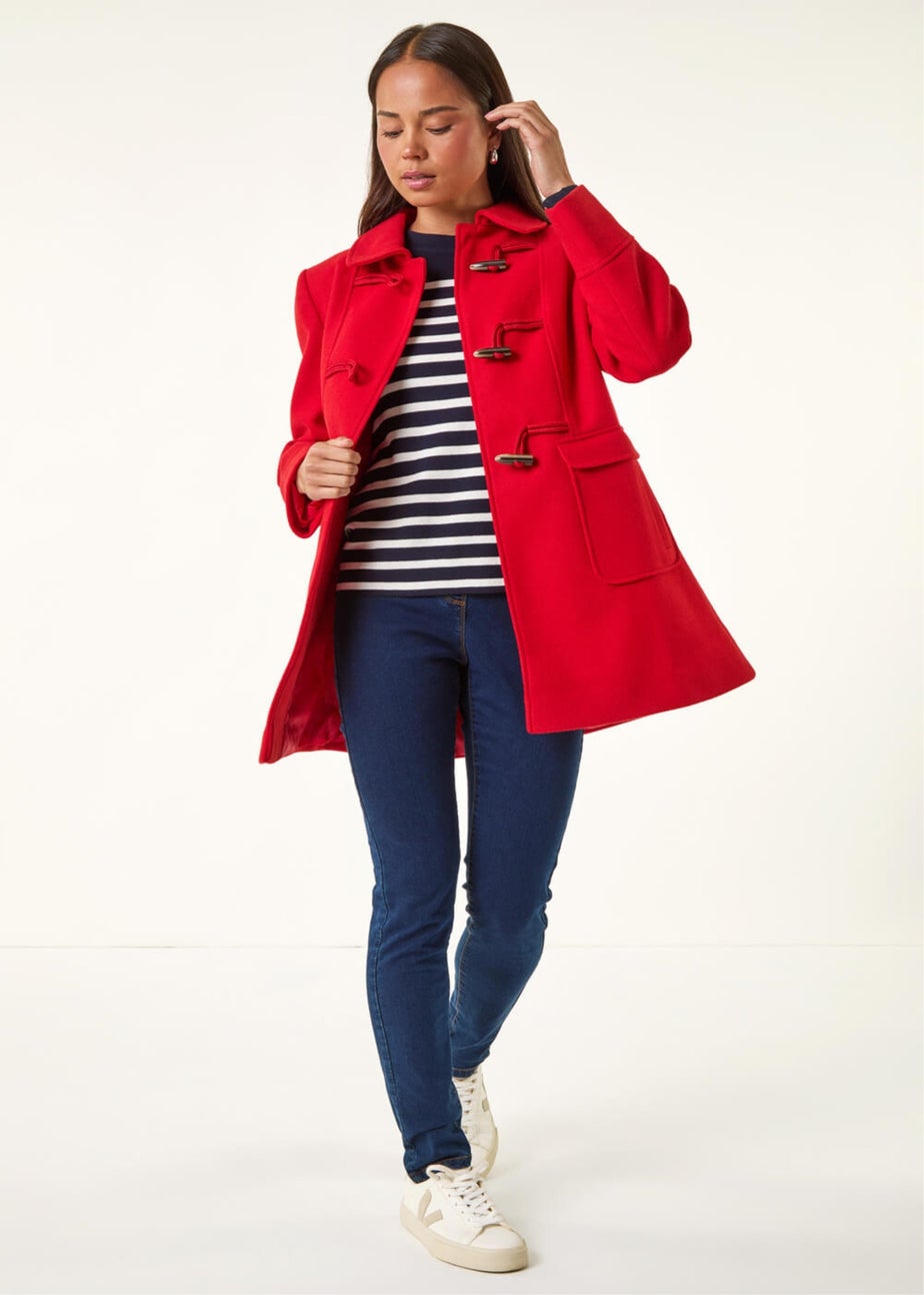 Roman Red Petite Patch Pocket Duffle Coat