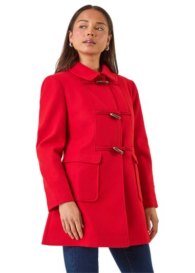 Roman Red Petite Patch Pocket Duffle Coat