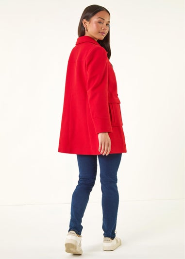 Roman Red Petite Patch Pocket Duffle Coat