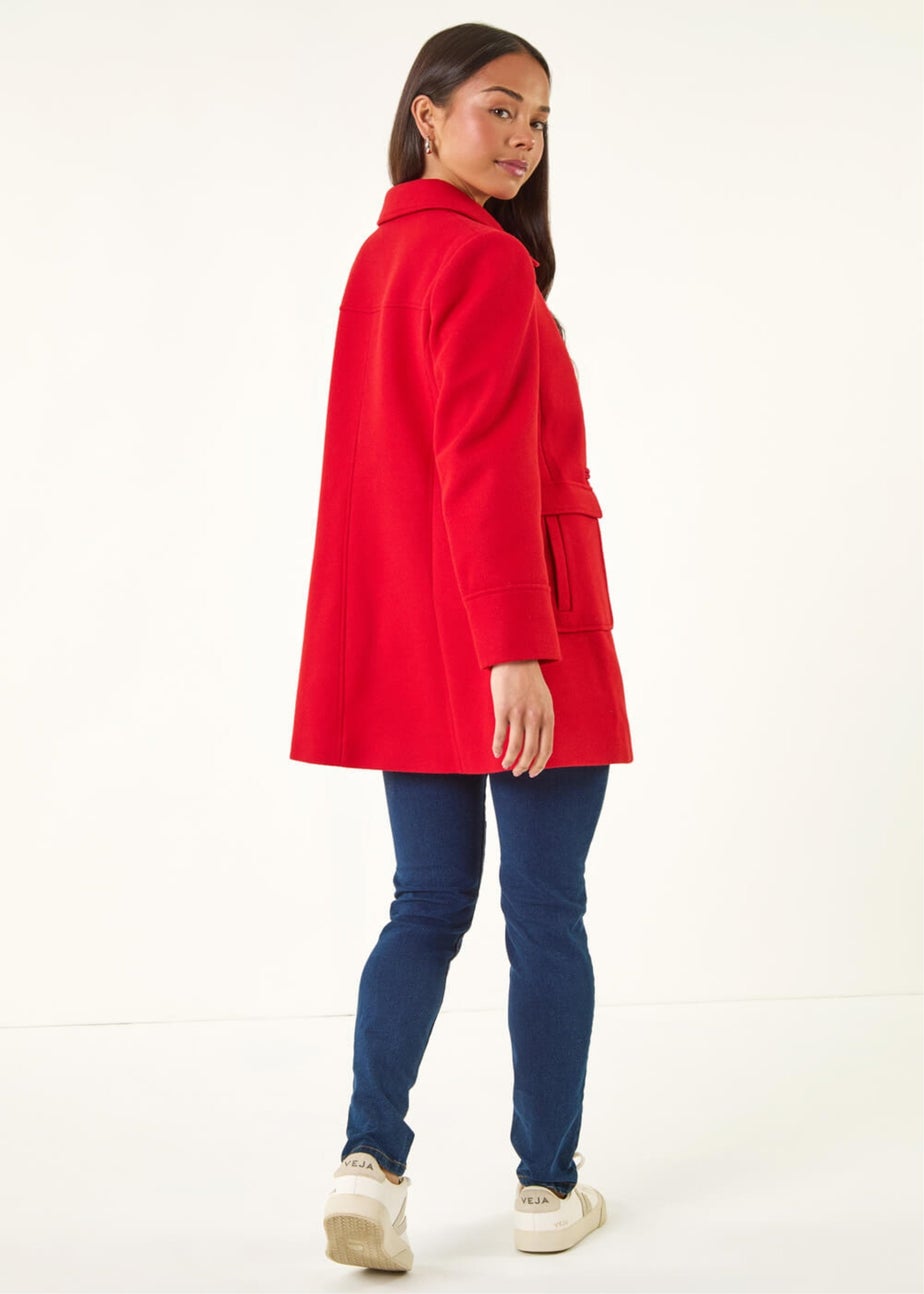 Roman Red Petite Patch Pocket Duffle Coat