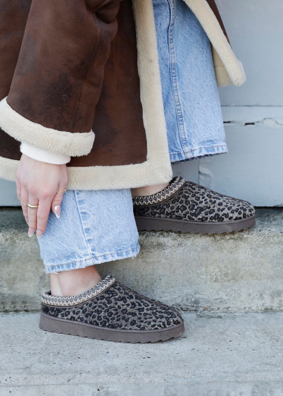 Linzi Tammy Leopard Print Slipper