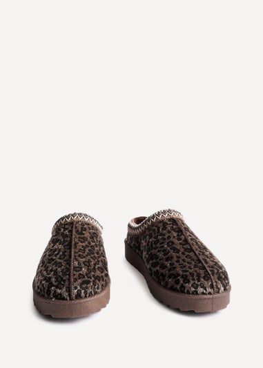 Linzi Tammy Leopard Print Slipper