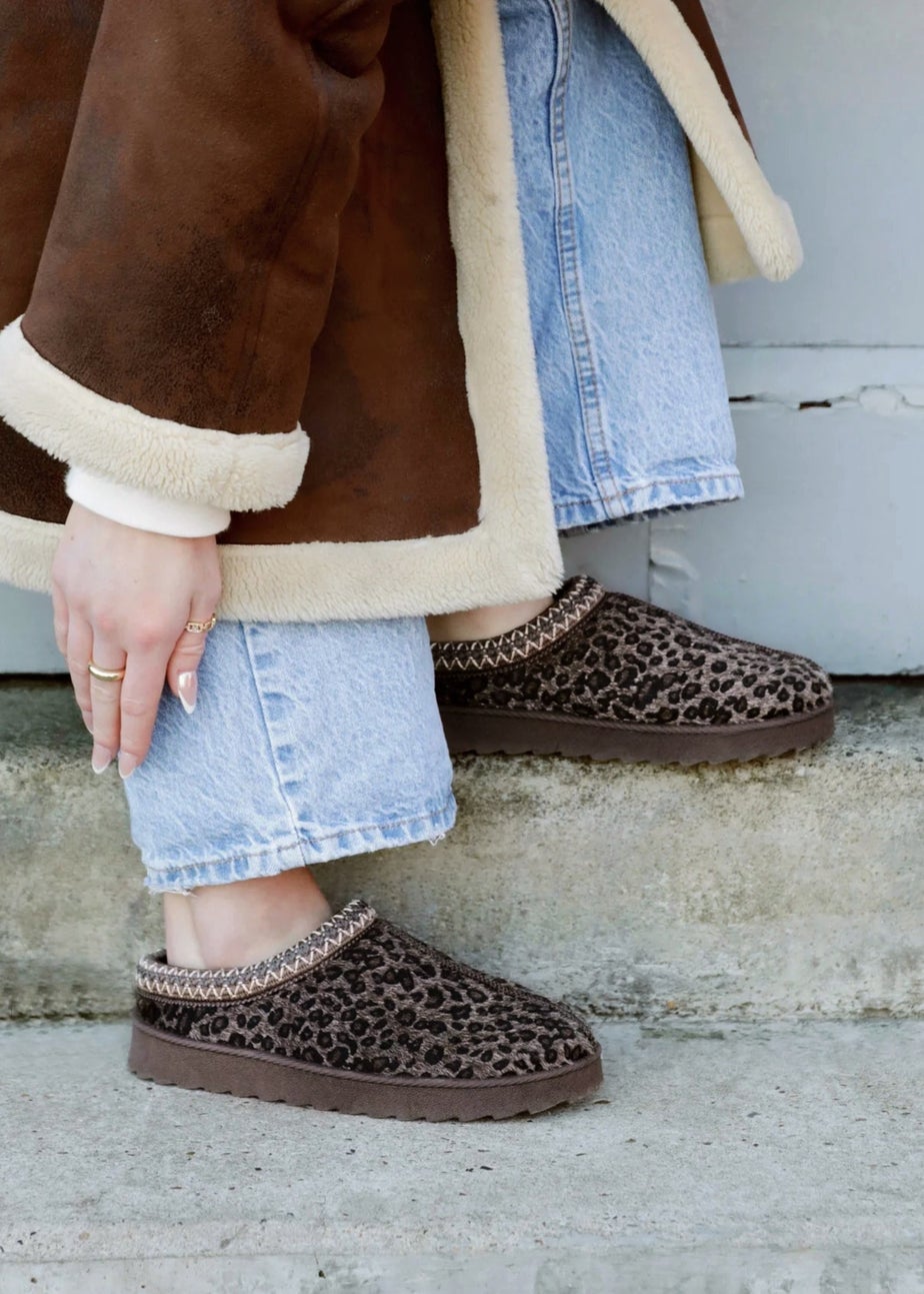 Linzi Tammy Leopard Print Slipper