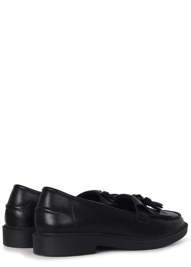 Linzi Kamille Black Faux Leather Classic Slip On Loafer