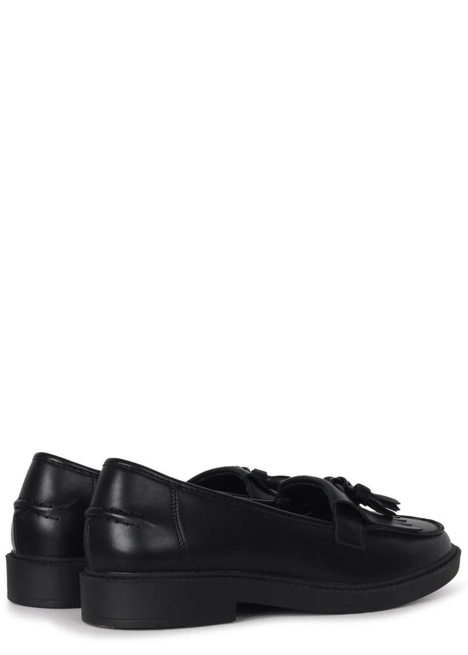 Linzi Kamille Black Faux Leather Classic Slip On Loafer