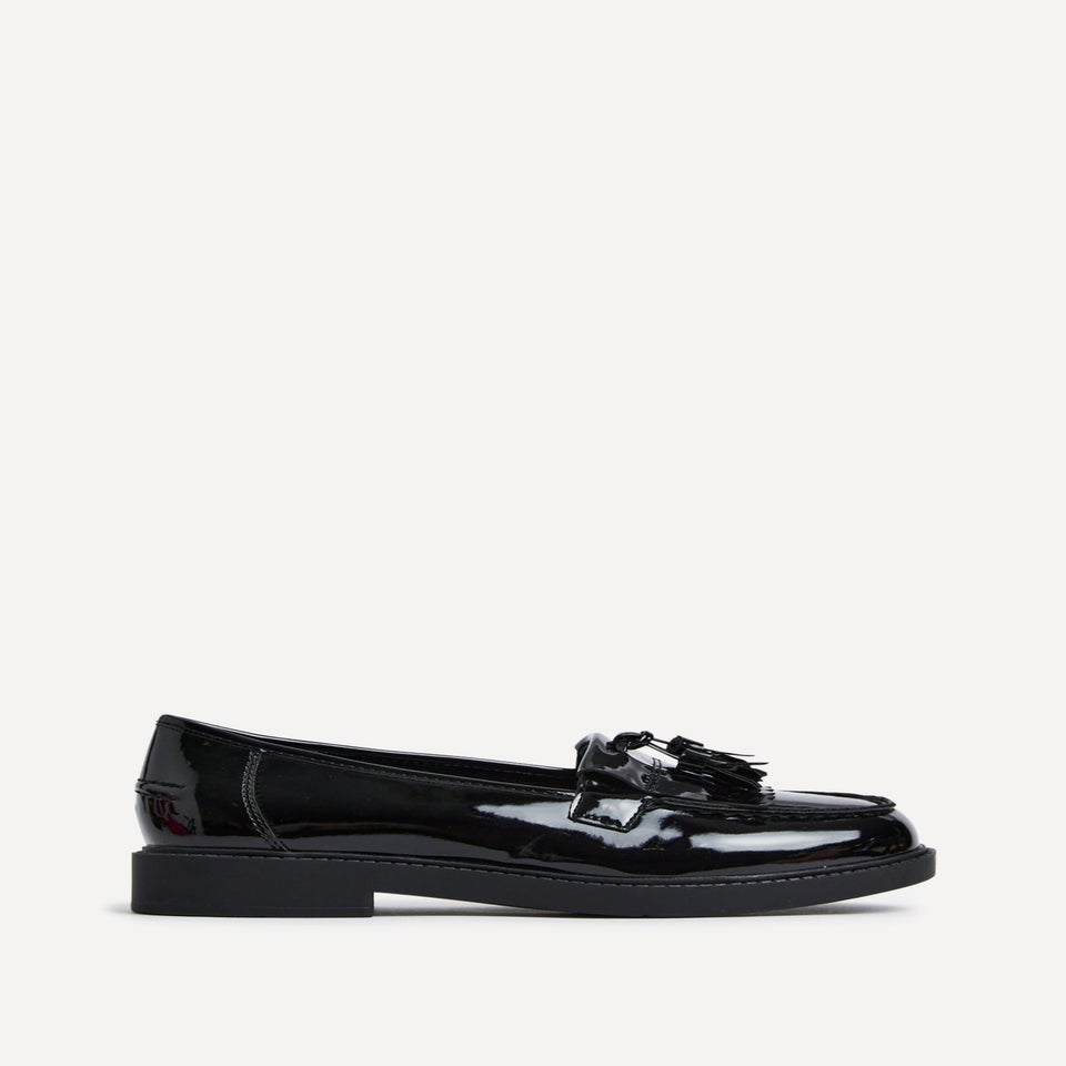Linzi Kassidy Wide Fit Black Patent Loafer