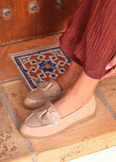 Linzi Rosemary Mocha Faux Leather Classic Slip On Loafer