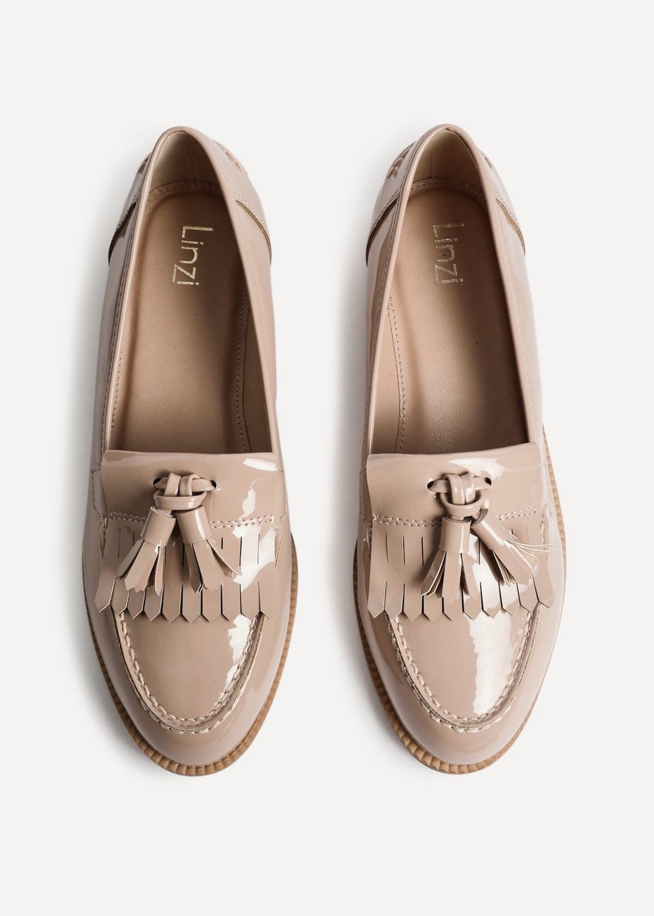 Linzi Rosemary Mocha Faux Leather Classic Slip On Loafer