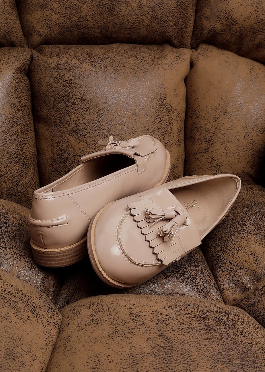 Linzi Rosemary Mocha Faux Leather Classic Slip On Loafer