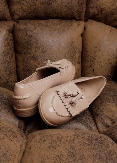 Linzi Rosemary Mocha Faux Leather Classic Slip On Loafer