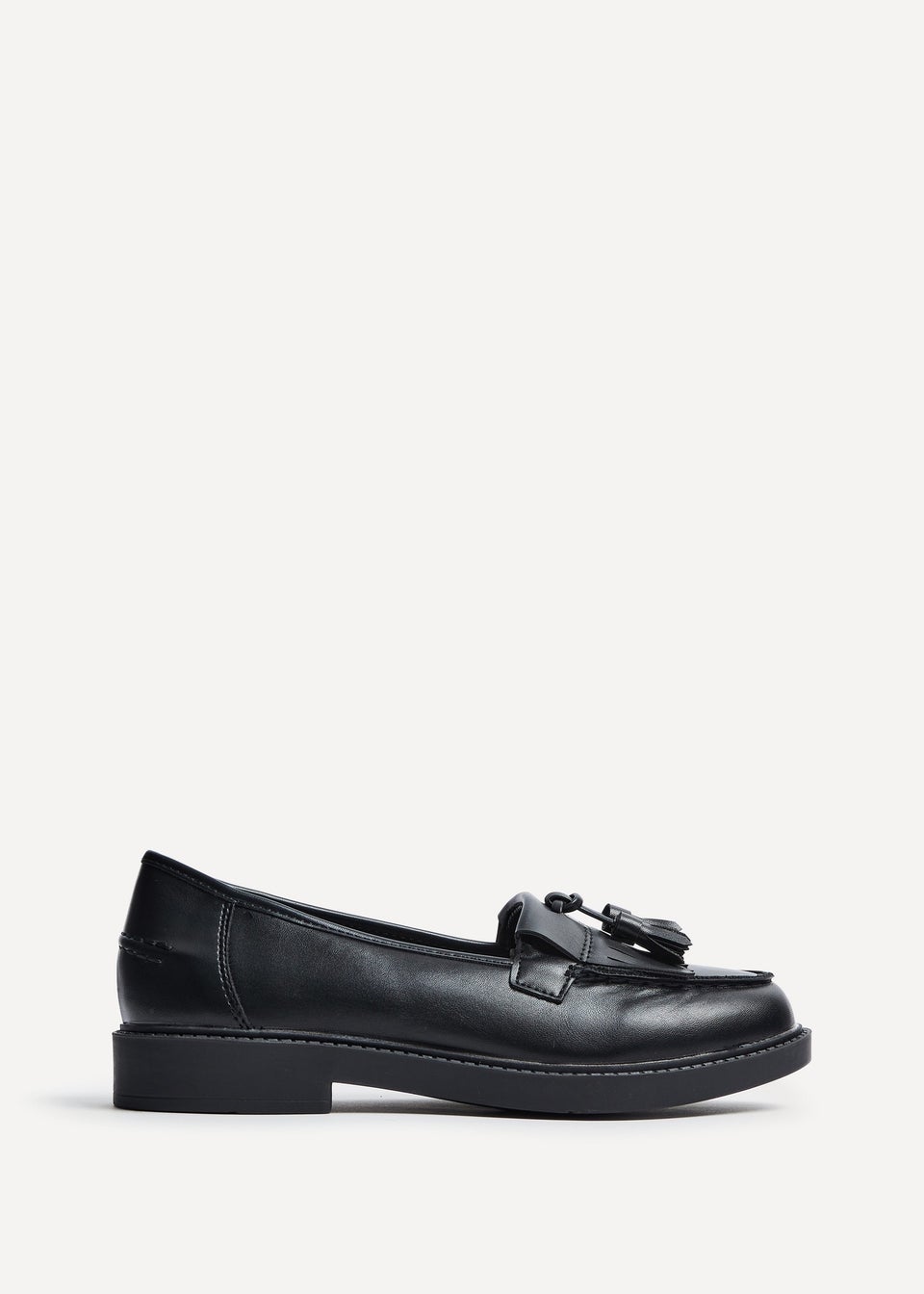 Linzi Kassidy Wide Fit Black Faux Loafer