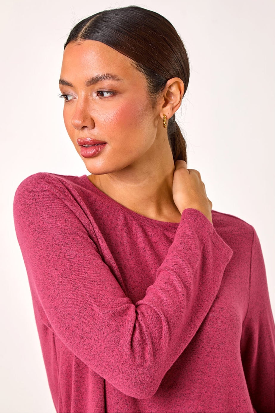 Roman Pink Soft Touch Side Ruffle Top
