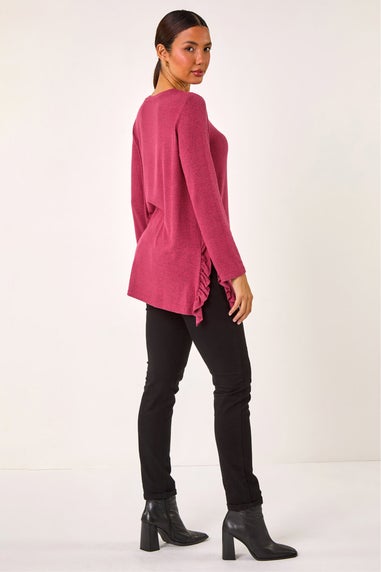 Roman Pink Soft Touch Side Ruffle Top