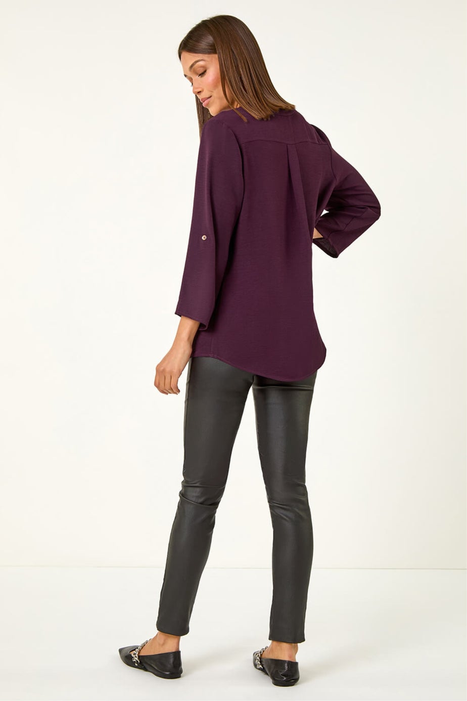 Roman Purple Heart Button Detail Shirt