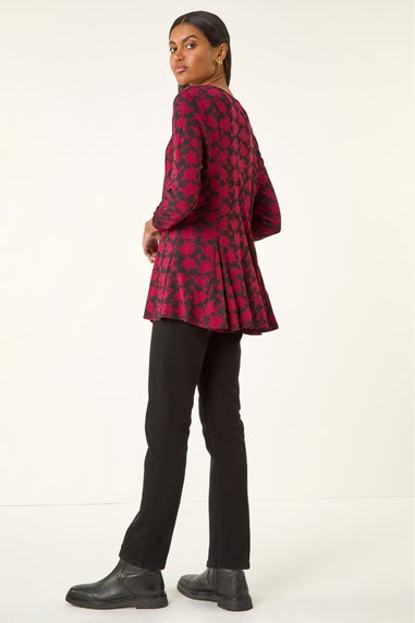 Roman Red Printed Tunic Top