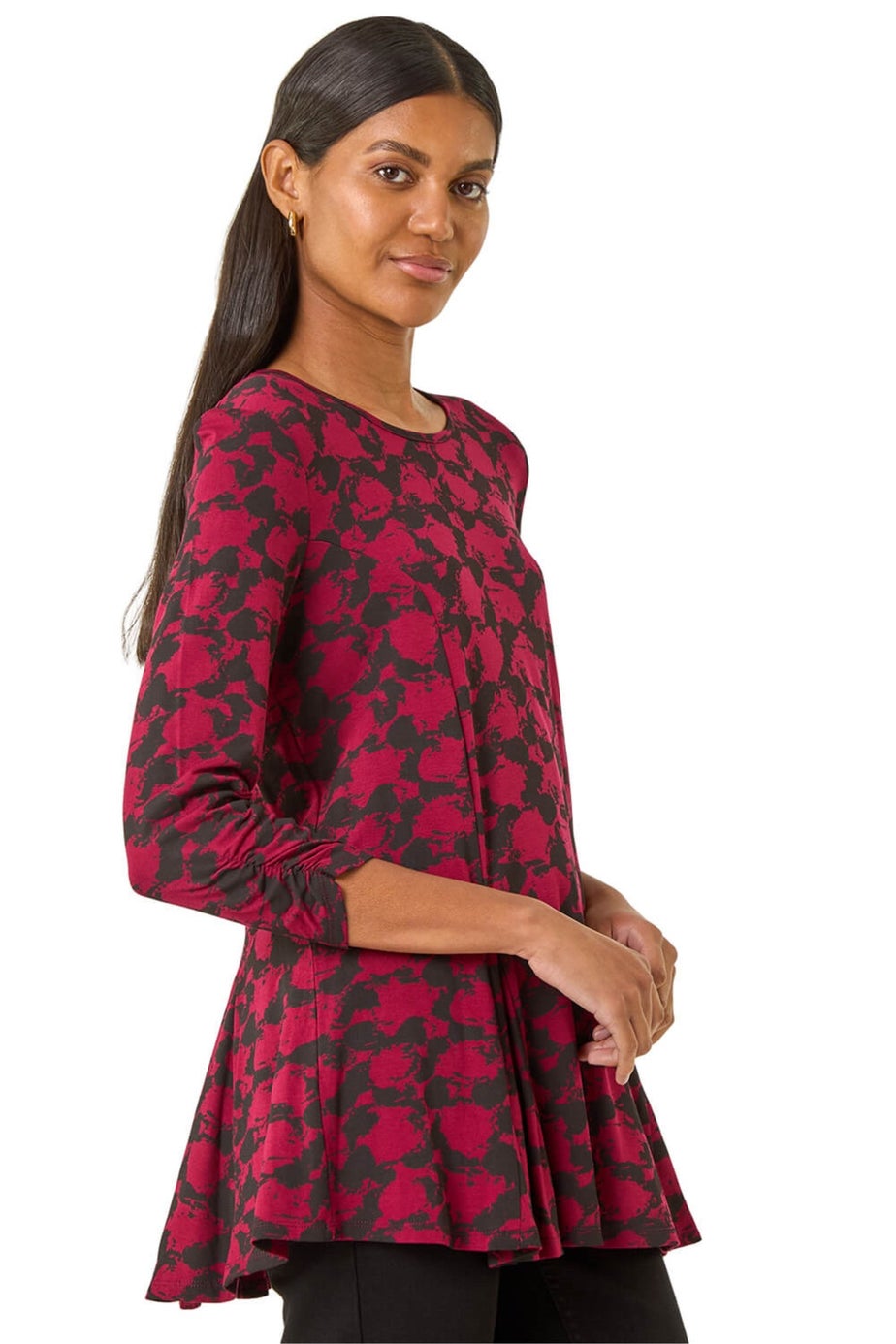 Roman Red Printed Tunic Top