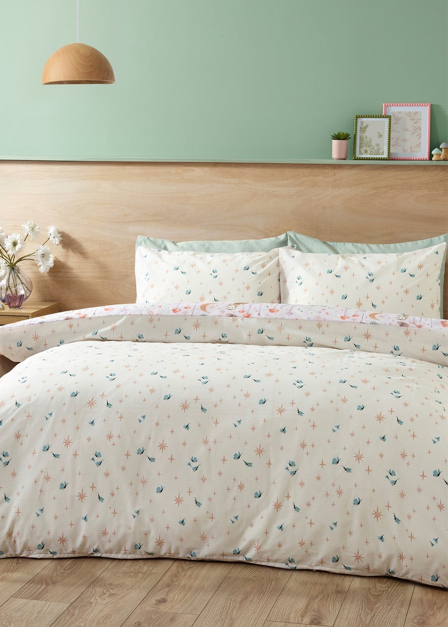 Catherine Lansfield Enchanted Twilight Animals Reversible Duvet Cover Set Lilac